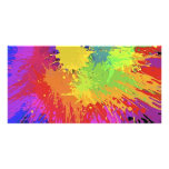 Colourful Bright Ink Splat Design Vector Picture Card
