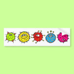 Colourful Cartoon Germs bumper stickers