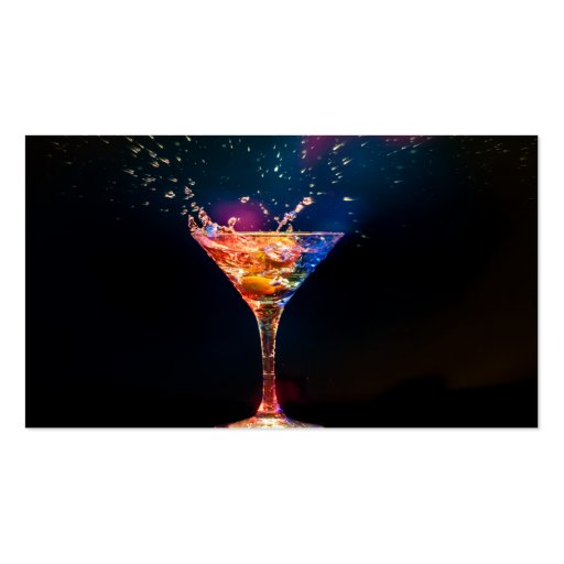 Colourful Cocktail Splash Business Card (front side)