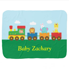 Colourful Cute Animals Train for Babies Stroller Blanket