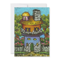 Colourful fairy house invitations by tanyabond Colourful fairy house invitations