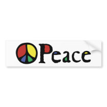 Colourful Flowing Peace Sign bumper stickers by PeaceAndLoveShop Colourful Flowing Peace Sign bumper stickers