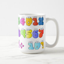 COLOURFUL GOOGLY EYE NUMBERS BUBBLY FUN KIDS EDUCA COFFEE MUG