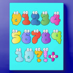 COLOURFUL GOOGLY EYE NUMBERS BUBBLY FUN KIDS EDUCA plaques