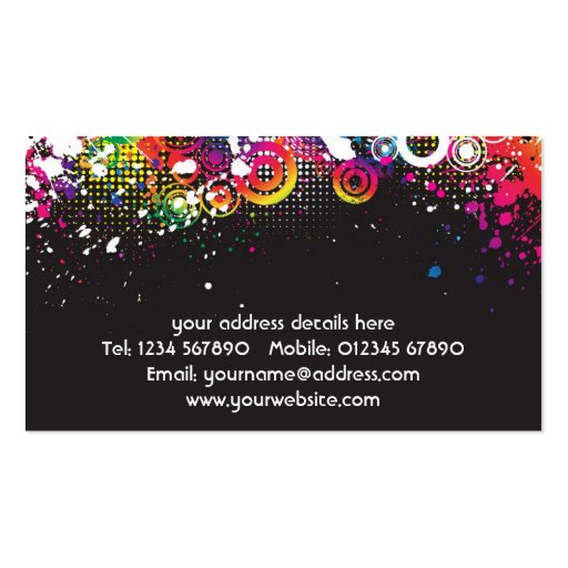 Colourful Grunge Business Card (back side)