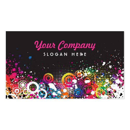 Colourful Grunge Business Card (front side)