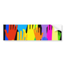 Colourful Hands bumper stickers