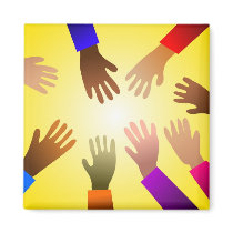 Colourful Hands magnets by prawny Colourful Hands magnets