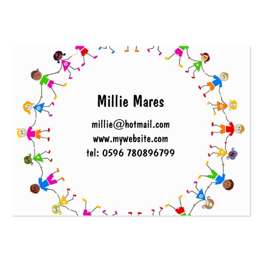 Colourful Kids Business Card (front side)