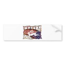 Colourful Leaping Hare Bumper Sticker