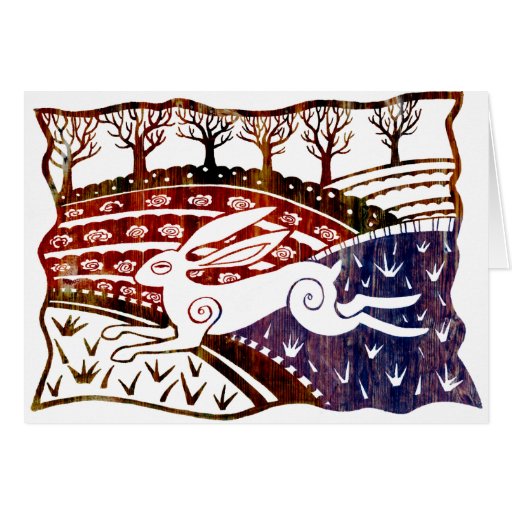 Colourful Leaping Hare Cards