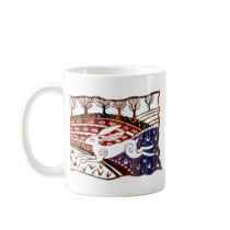 Colourful Leaping Hare Coffee Mugs