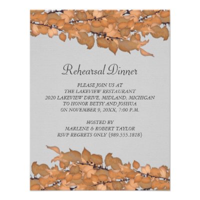 Colourful Leaves Rehearsal Dinner Invitation