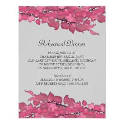 Colourful Leaves Rehearsal Dinner Invitation