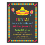 Colourful Mexican Fiesta Kids Birthday Party Custom Invite