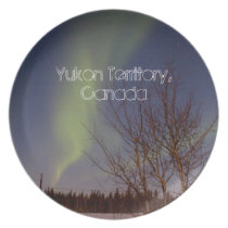 Colourful Northern Sky; Yukon Territory Souvenir Dinner Plate