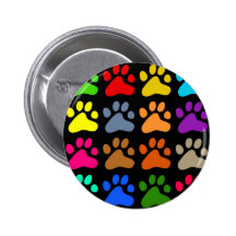 Colourful Paws Pinback Button