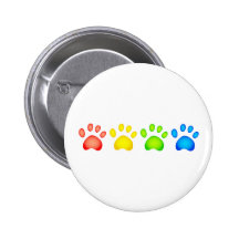 Colourful Paws Pinback Buttons