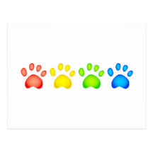 Colourful Paws Postcard