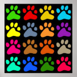 Colourful Paws Poster