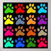 Colourful Paws Poster