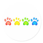 Colourful Paws Stickers