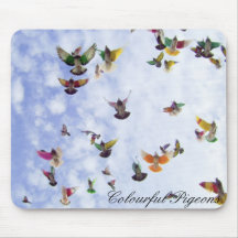 Colourful Pigeons Mouse Mat