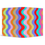 Colourful Retro Binder With Rainbow Waves