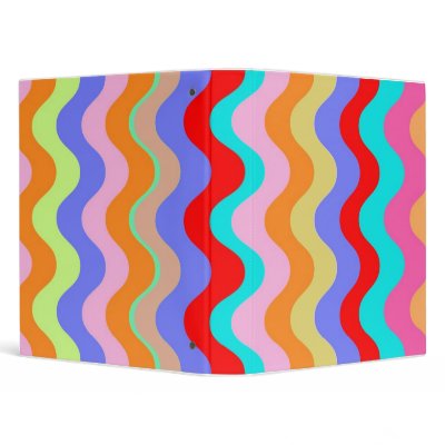 Colourful Retro Binder With Rainbow Waves by biglnet