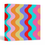 Colourful Retro Binder With Rainbow Waves