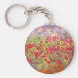 colourful roses blooming keychain