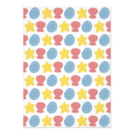 Colourful Sea shells Pattern Baby Shower Personalized Invites