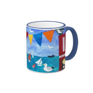 Colourful 'Seaside' Coffee Mug