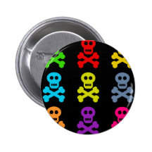 Colourful Skulls Pinback Button