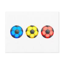 Colourful Soccer Balls Postcard