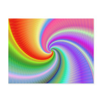 Colourful Spiral Fractal Postcard