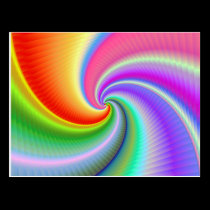 Colourful Spiral Fractal Postcard postcards