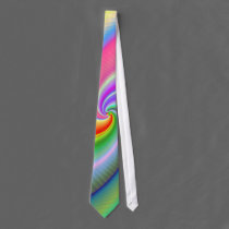 Colourful Spiral Fractal Tie ties