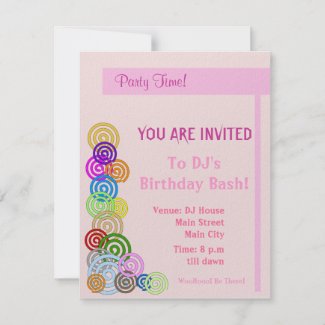 Colourful Spirals invitation