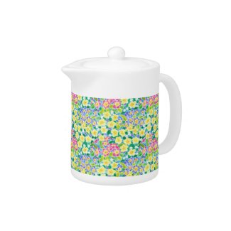 Colourful Spring Primroses Tea Pot
