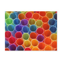 Colourful Straws Postcard
