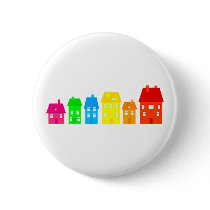 Colourful Town Pinback Button