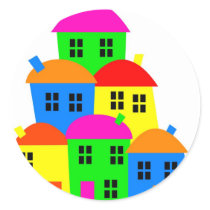 Colourful Village stickers by prawny Colourful Village stickers