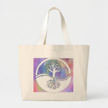 Colourful yin and yang design canvas bag