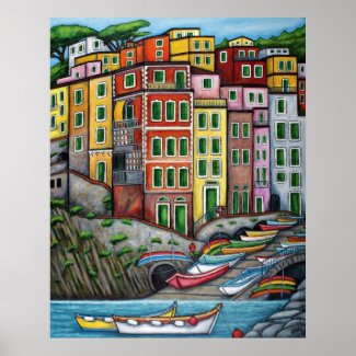 Colours of Riomaggiore, Cinque Terre print