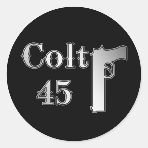 Colt 45 Classic Round Sticker Zazzle