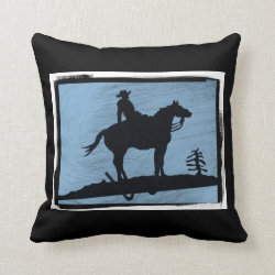 Colt Foal Horse and Barbed Wire Throw Pillow