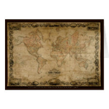 Colton's 1847 Antique Map Series Greeting Card