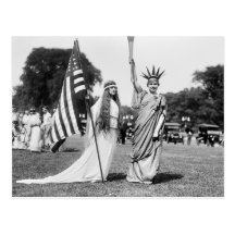 Columbia and Lady Liberty, 1919 Post Card