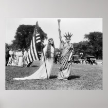 Columbia and Lady Liberty, 1919 Print